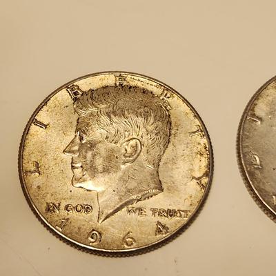 Trio of Sterling 1964 Kennedy Half Dollars