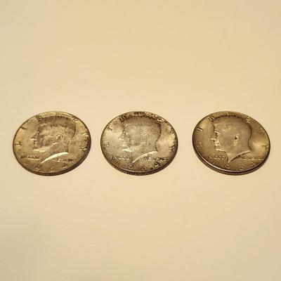 Trio of Sterling 1964 Kennedy Half Dollars