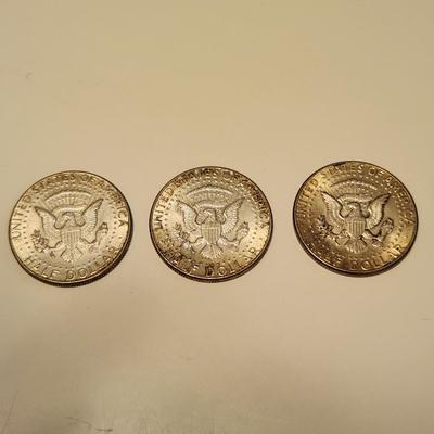 Trio of Sterling 1964 Kennedy Half Dollars