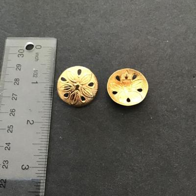 Sale Photo Thumbnail #73: Gold tone, Sandollar, fashion, statement earrings. Please see attached photos.
