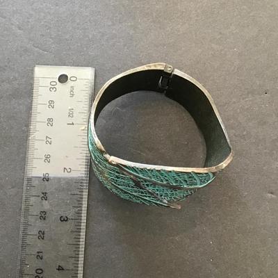 Sale Photo Thumbnail #81: Very nice copper and turquoise, toned fashion bracelet. Please see attached photos.