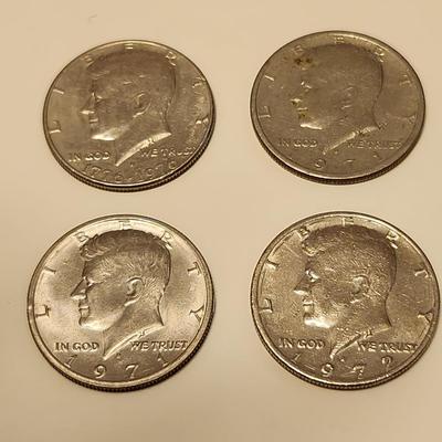A Quad of Kennedy Half Dollars