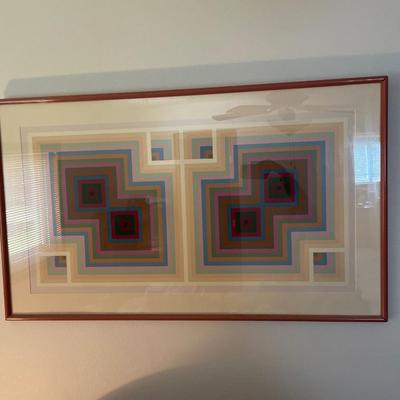 Vintage wall decor with quilt like pattern & Statue of Liberty