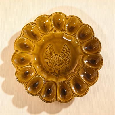 Sale Photo Thumbnail #185: California Pottery Deviled Egg Plate With 15 Indentations for Eggs.   Made in the USA  S29