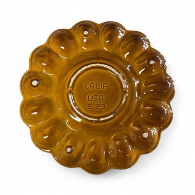 Sale Photo Thumbnail #186: California Pottery Deviled Egg Plate With 15 Indentations for Eggs.   Made in the USA  S29