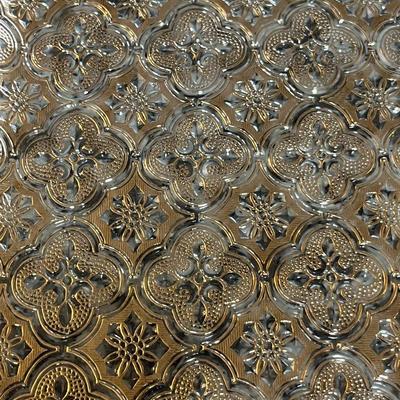 Sale Photo Thumbnail #192: Vintage Georges Braird Gold Floral Glass Serving Tray with Mid Century Modern Design
Approximately 16.5" X 7"