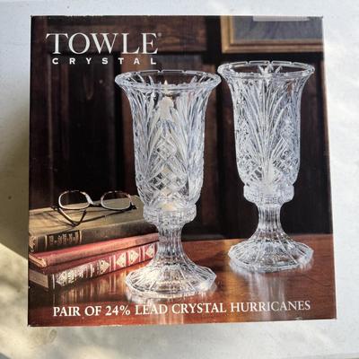 Towle Crystal Hurricanes (Pair)