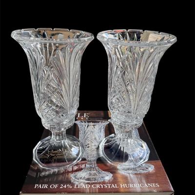 Towle Crystal Hurricanes (Pair)