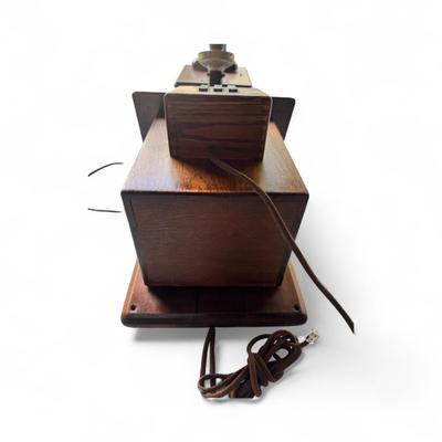 ANTIQUE STROMBERG-CARLSON OAK WOOD DOUBLE BOX WALL CRANK TELEPHONE