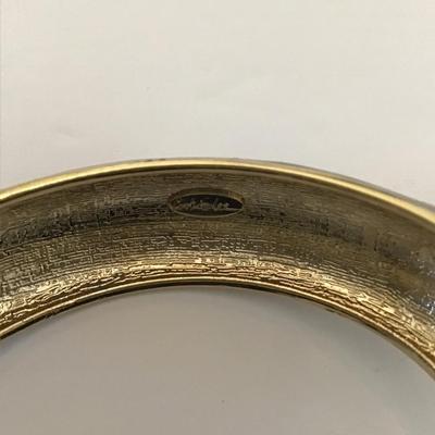 Vintage Cookie Lee gold tone hinged bracelet