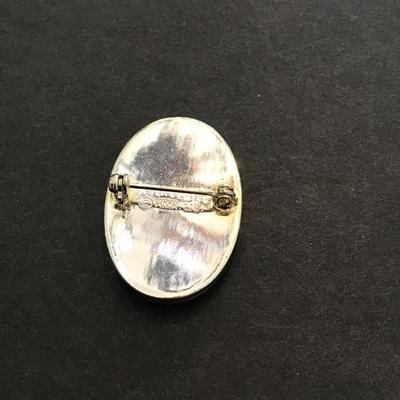 Vintage, silver plated, HMK Picture brooch
