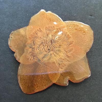 Vintage enamel type covered leaves