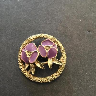 Vintage, goldtone, flower, brooch