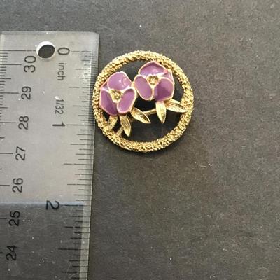 Vintage, goldtone, flower, brooch