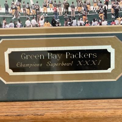 Super Bowl GB Packers Champs in wood frame