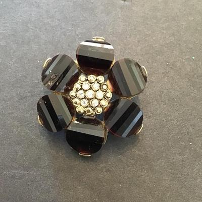 Vintage, goldtone, fashion, statement, brooch