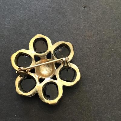 Vintage, goldtone, fashion, statement, brooch