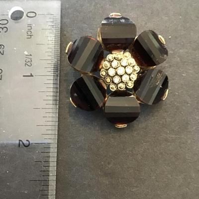 Vintage, goldtone, fashion, statement, brooch