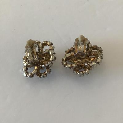 Rhinestone clip on earrings