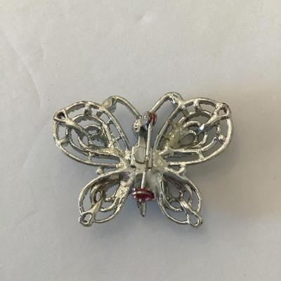 Vintage Gerry’s silver tone filigree butterfly brooch