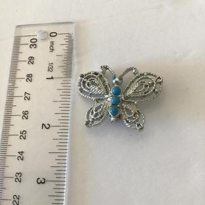 Vintage Gerry’s silver tone filigree butterfly brooch