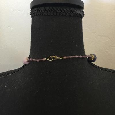 Beautiful vintage, chunky gemstone and glass bead. Long necklace