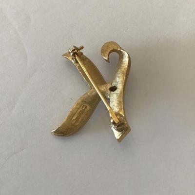 Vintage Crown Trifari “K” brooch pin