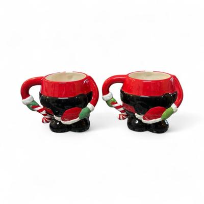 Sale Photo Thumbnail #236: Walt Disney Parks Christmas Santa Mug With Gold Belt Buckle  Set of 2