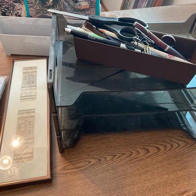 Desk, Random office items and more