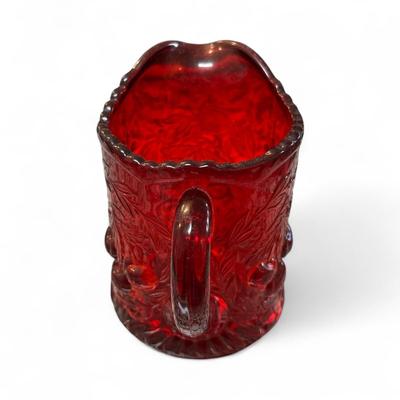 Sale Photo Thumbnail #248: Vintage L.G. Wright Ruby Red Cherry Creamer  
Approximately 4.75" tall