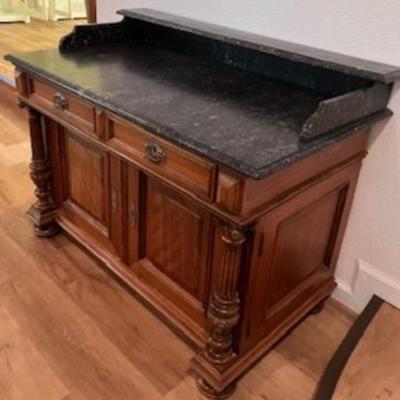 Vintage Marble Top Sideboard