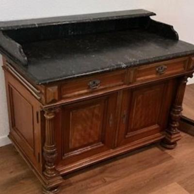 Vintage Marble Top Sideboard