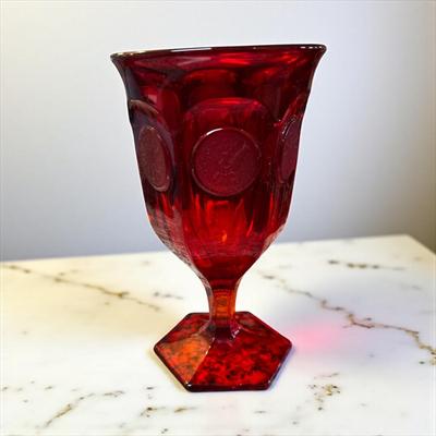 Sale Photo Thumbnail #253: Fostoria Coin Glass Ruby Water Goblet