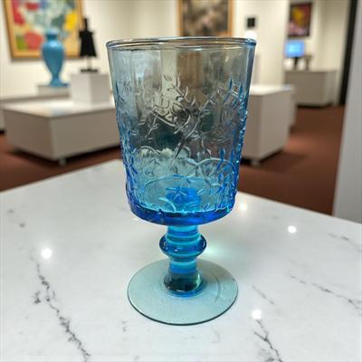 Sale Photo Thumbnail #255: Vintage Blue Dragonfly and Butterfly Stemmed tumbler