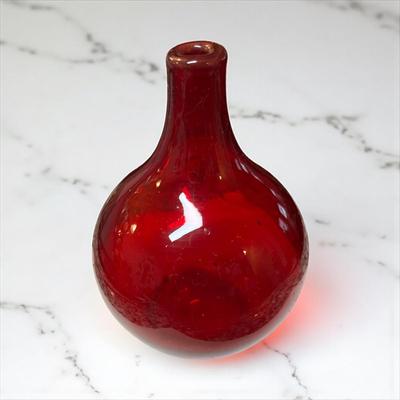 Sale Photo Thumbnail #262: Vintage IKEA Salong Ruby Red Hand blown Glass Vase designed By Johanna Jelinek
Approximately 5.5" tall