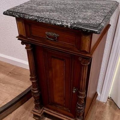 Antique Marble Top Nightstand