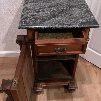 Antique Marble Top Nightstand
