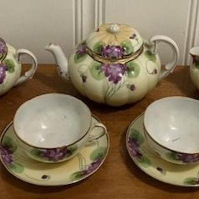 Vintage Hand Painted Nippon Violet Floral Design China