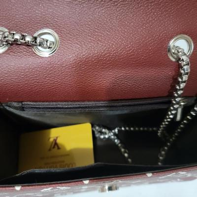 LV Coffee / Burgandy Color Purse with Chain Strap