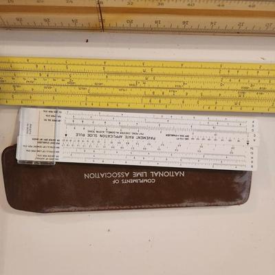 Lot of Slide Rules K&E Keuffel & Esser Drafting Ruler 1410P 1415P 1420P 563242 Tools Paragon Anvil Bow Pencil Pavement Rate Slide...