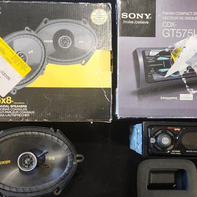 Sale Photo Thumbnail #1: Kicker 6x8 Car Speaker 225w Peak 4ohm (1) - Sony CDX-GT575UP FM/AM Compact Disc Player Sirius XM 

Will receive all items pictured as is. Both working & in great condition