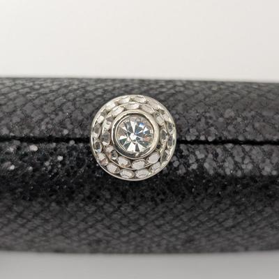 Black Sparkle Evening Clutch Purse with Rhinestone Clasp