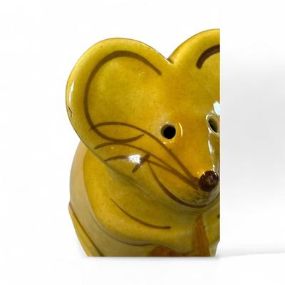 Sale Photo Thumbnail #301: Vintage Ceramic Mouse Parmesan Cheese Shaker.   Minor repair on right ear.  Approximately 5" Tall