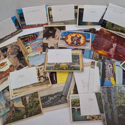HUGE Vintage Antique Postcard Lot Mixed Locations PA DC Maine Ohio Mass CA Niagara Falls Linen Divided Back Collection