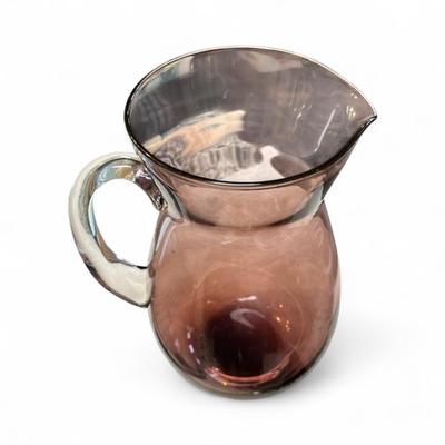 Sale Photo Thumbnail #69: Amethyst Hand Blown Large Glass Pitcher    Approximately 11.5" tall   Possibly Blenko Glass