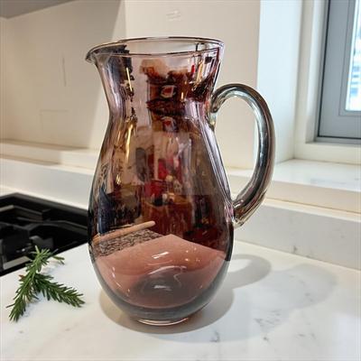 Sale Photo Thumbnail #70: Amethyst Hand Blown Large Glass Pitcher    Approximately 11.5" tall   Possibly Blenko Glass
