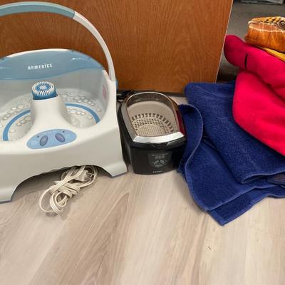 Foot cleaner, jewelry cleaner and beach towels