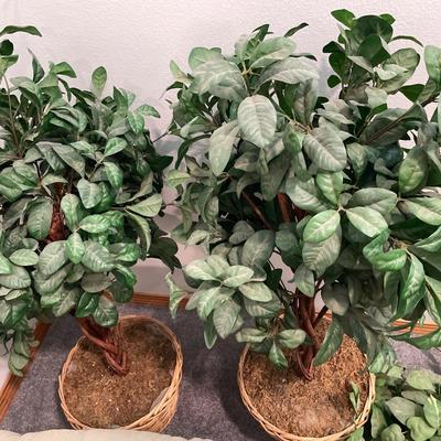 2 small faux trees