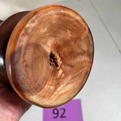 Lot 92 Oil Lamp & mertle wood vase