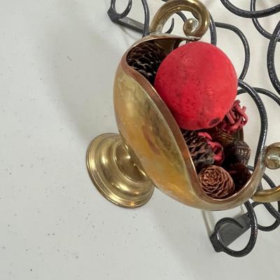 Lot 96 Wine rack & brass compote